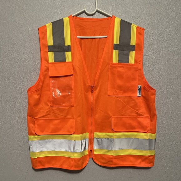 TrueCrest Safety Vest Class 2 Level 2 Hi-Vis Orange Medium Mesh Material Sz M/L - Picture 3 of 6
